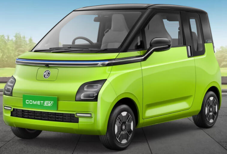 mg-comet-ev-green-color-car